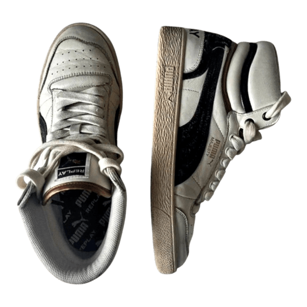 Replay x PUMA Ralph Sampson Mid Shoes Black/White/Gold