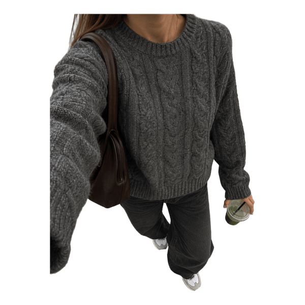 Grey cable knit sweater