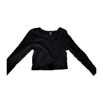 Musta pitkähihainen crop top