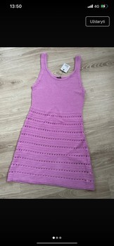 Violetine megzta suknelė