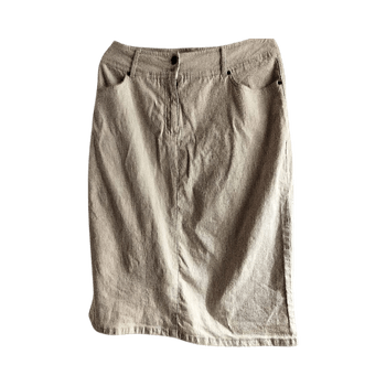 Beige linen mix skirt