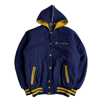 Vintage Hooded Wool Varsity Jacket Fordham Made in USA 97’s