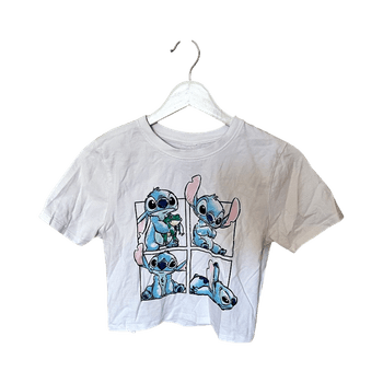 White cartoon print t-shirt