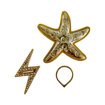 korusetti: 2 vintage rintaneulaa ja sormus