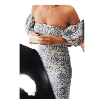 White blue floral dress