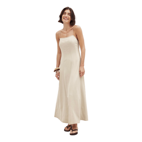 Beige lang kjole