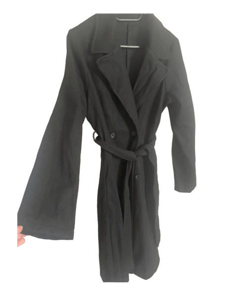 Black coat with belt