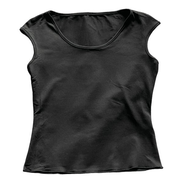 Black cap sleeve top
