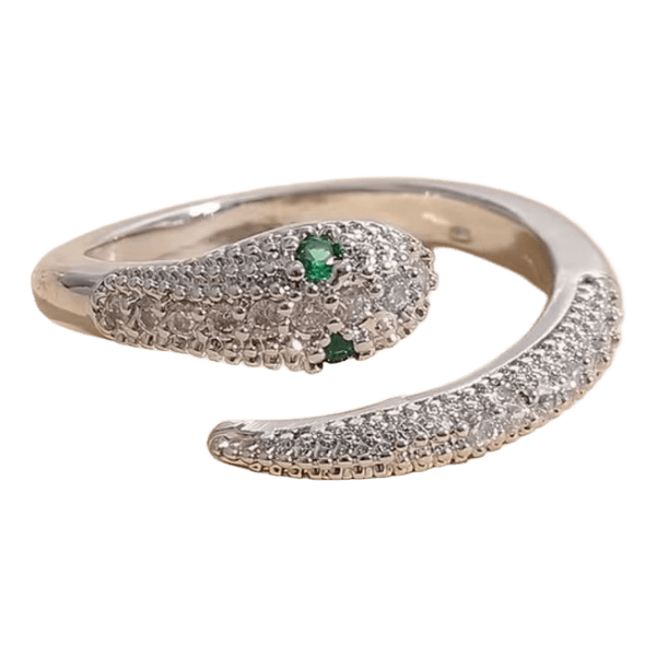 Silver snake wrap ring