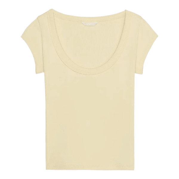 Beige ribbet t-shirt