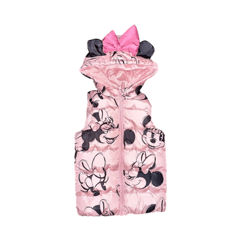 Pink puffer vest with Minnie Mouse