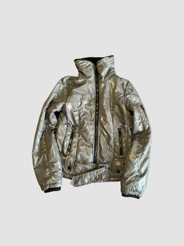 Grey quilted puffer jacket