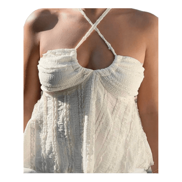 Hvid halterneck top