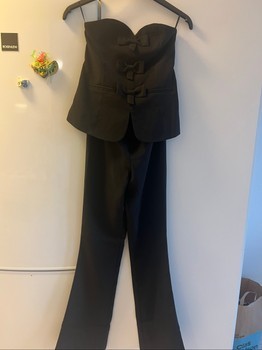 Black strapless jumpsuit