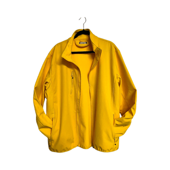 Keltainen softshell-takki
