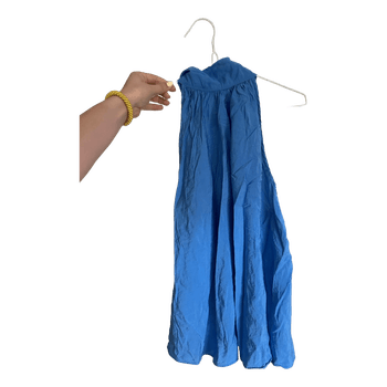 Blue halter neck top