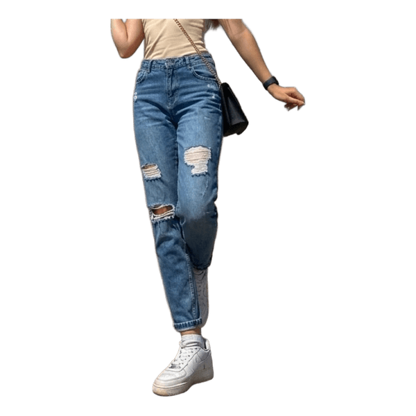 Blue ripped jeans