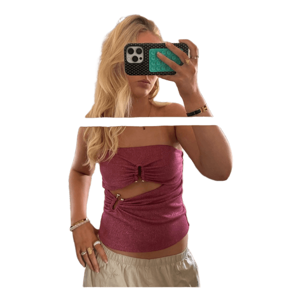 Lyserød glitter tubetop