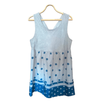 Blue polka dot dress