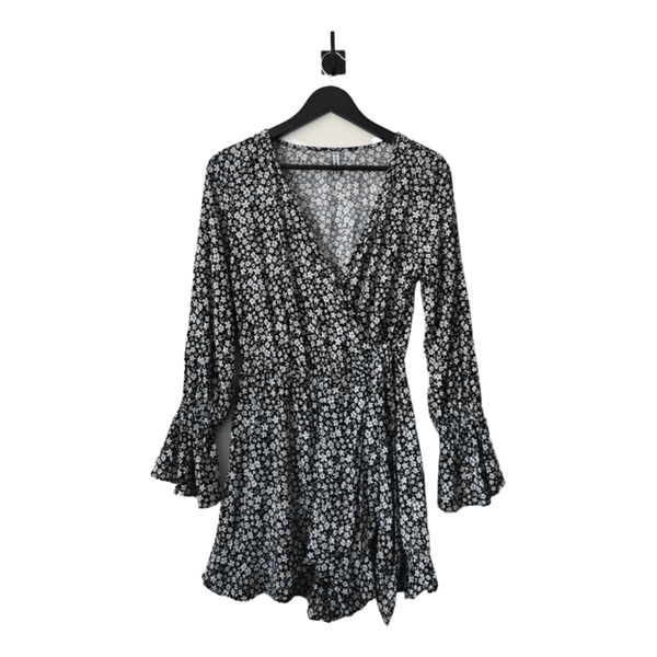 Black floral playsuit
