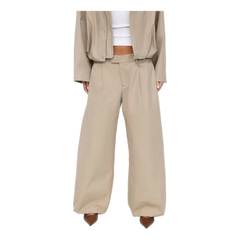 Beige wide leg trousers