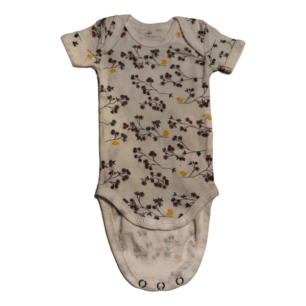 Kortærmet body med blomsterprint