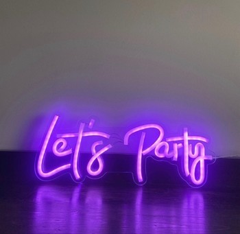 Let's party neon sign
