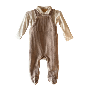 Beige corduroy baby outfit