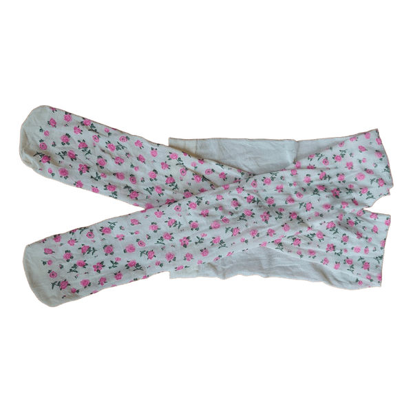 White floral patterned tights