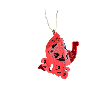 Punainen hevosornamentti 2026