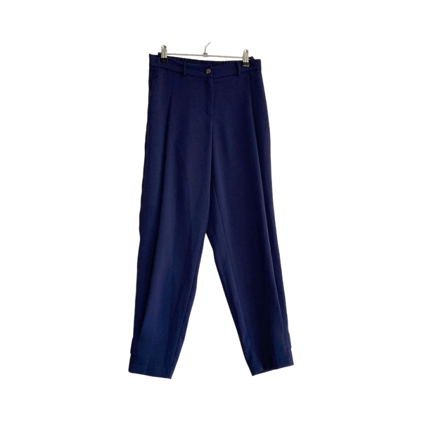 Ivo Nikkolo dark navy wide-leg tailored trousers – size 34 / XS