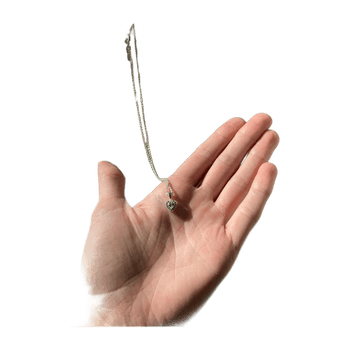 Silvery heart necklace with small diamond