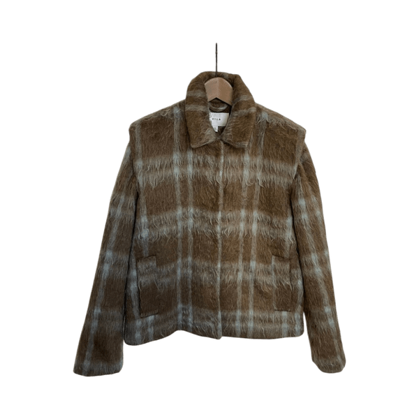Vila Checked fuzzy jacket