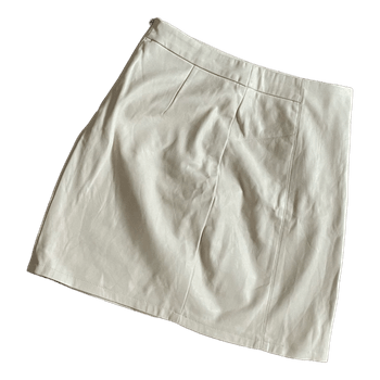 Off white faux leather skirt