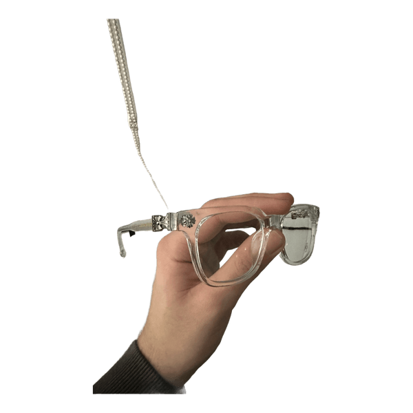 Clear frame glasses