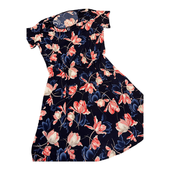 Floral navy midi dress