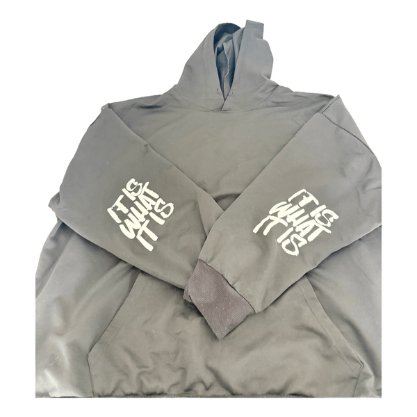 Sort hoodie med tekstprint
