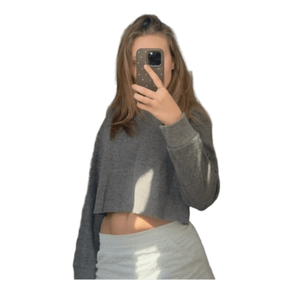 Grå cropped sweater