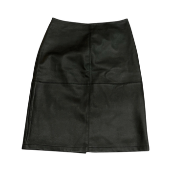 musta faux leather midihame