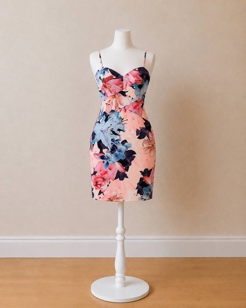 Jessica Wright floral bodycon mini dress size S