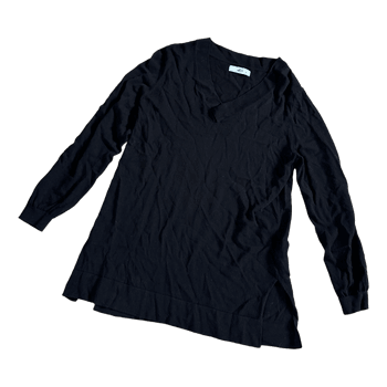 Black V-neck sweater