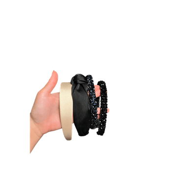 Satin and embellished headbands set