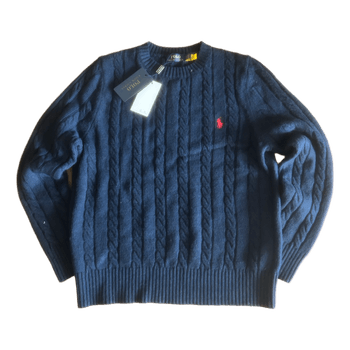 Navy cable knit sweater ralph lauren