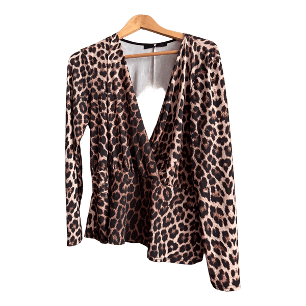 Leopard print wrap top
