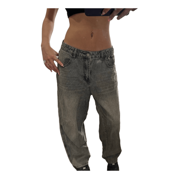 Grey wide leg jeans