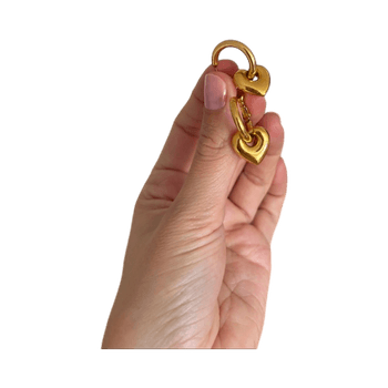 Gold heart drop earrings