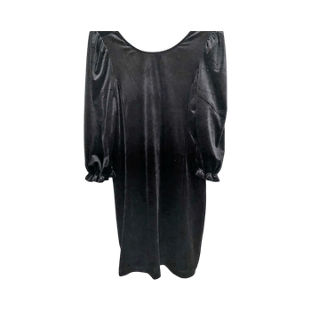 Black velvet midi dress