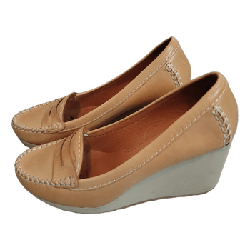 Geox leather wedge loafers