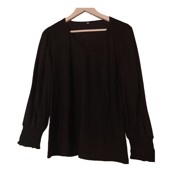 Black long-sleeved blouse