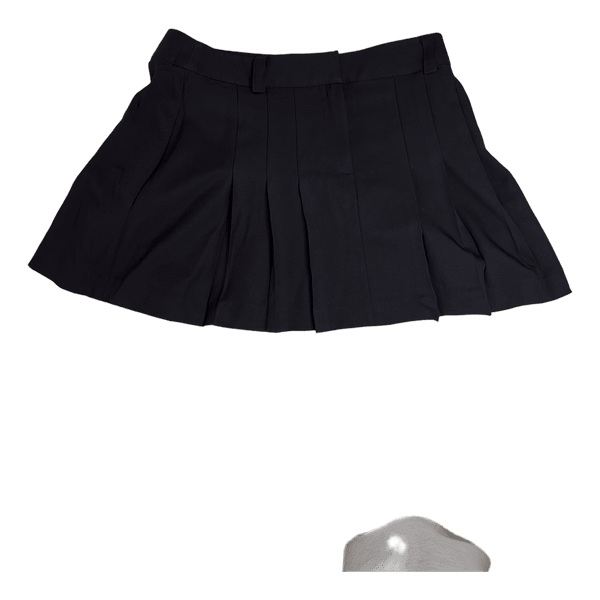 Black pleated mini skirt